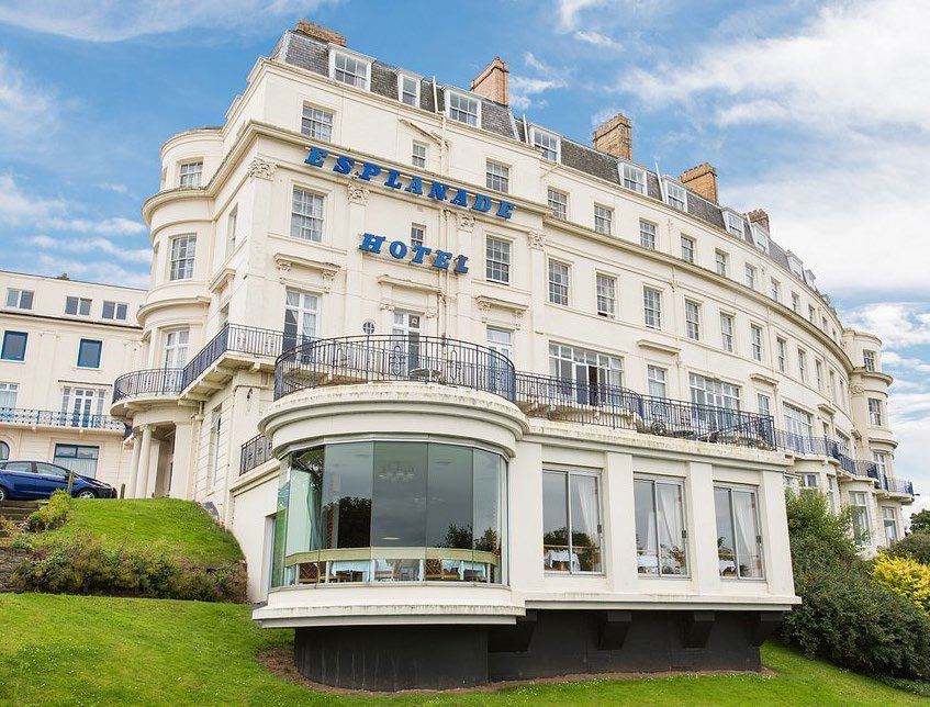 The Esplanade Hotel, a white Victorian building on a curving terrace